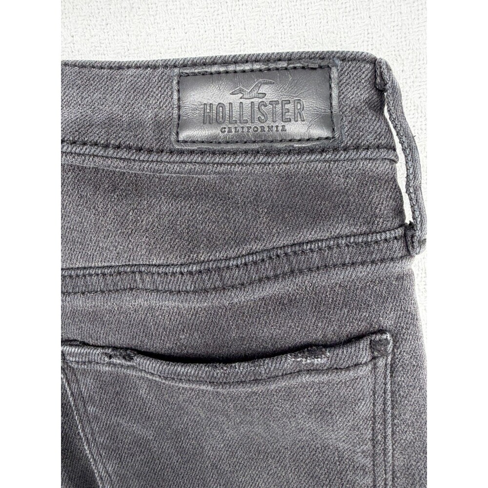 Hollister Jeans Women Size 3S Black Ripped Distressed Low Rise Skinny Denim Gray - Picture 3 of 9